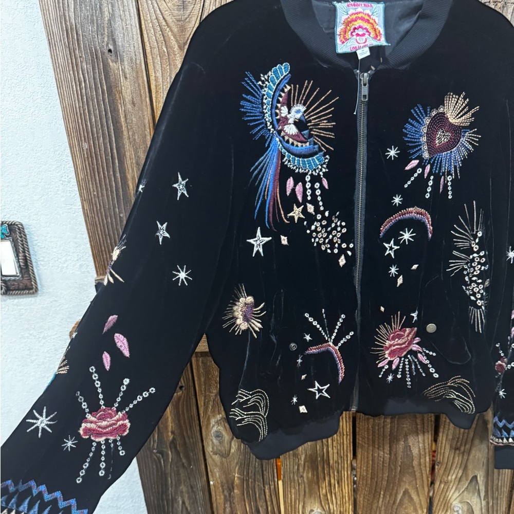 Johnny Was Callisto Velvet Bomber jacket